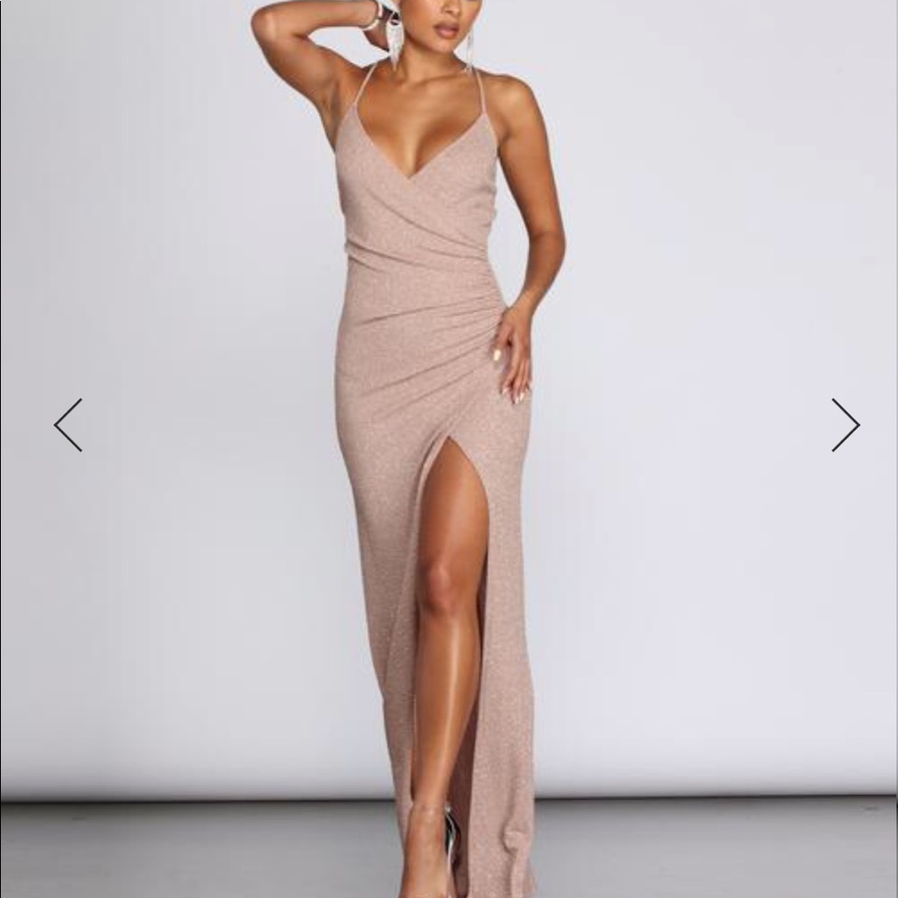 High slit sparky formal dress